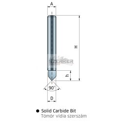 FR Pro gravírozó maró 6(D)x6x38,1  90° lapba, kézi, VHM