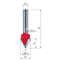 FR Pro gravírozó maró 12,7(D)x12,7x49,2 lapba, kézi