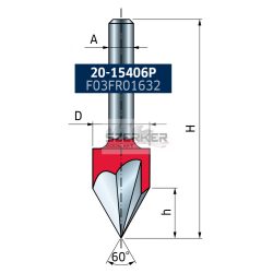 FR Pro gravírozó maró 12,7(D)x11x54  60° lapba, kézi