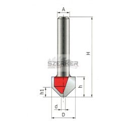   FR Pro szögmaró  90° 16(D)x12,5x50 Z2 Alu panelhoz, egyenes éllel, kézi