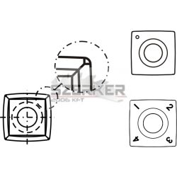TG váltólapka 15x15x2,5 T10MG